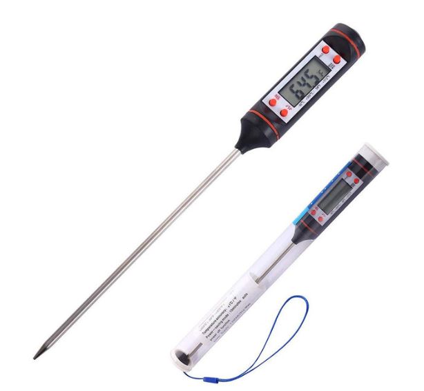 Cusimax Household Kitchen Liquid Food Oil and Milk Digital Probe Temperature Electronic Thermometer for Cooking, Size: As Shown, Silver
